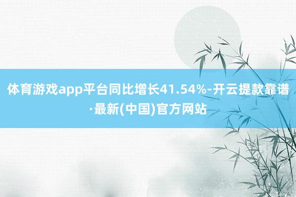 体育游戏app平台同比增长41.54%-开云提款靠谱·最新(中国)官方网站