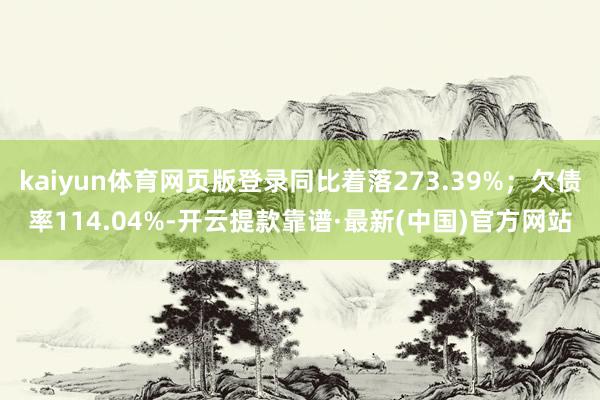 kaiyun体育网页版登录同比着落273.39%；欠债率114.04%-开云提款靠谱·最新(中国)官方网站