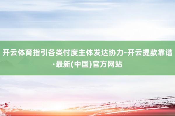 开云体育指引各类忖度主体发达协力-开云提款靠谱·最新(中国)官方网站