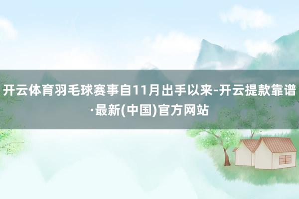 开云体育羽毛球赛事自11月出手以来-开云提款靠谱·最新(中国)官方网站